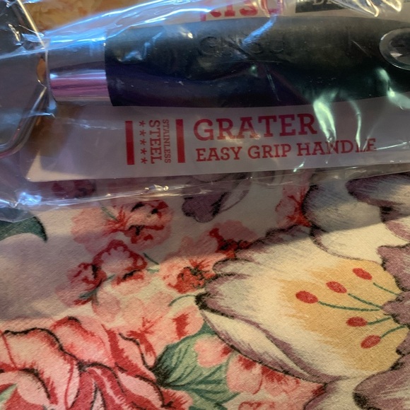 Silver Stainless Steel Cheese Grater with Black Ergonomic Handle - Picture 3 of 5